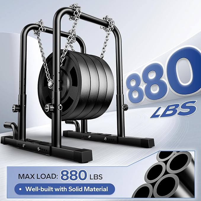 2026 Upgraded Dip Bars 880LBS Heavy Duty Dip Bar Station Height & Width Adjustable Parallel Bars for Full Body Strength Training Dip Stands Calisthenics Equipment for Home Push Up Bar