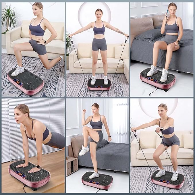 【Vibration Plate Exercise Machine】 Fitness Platform with Adjustable Speed, Whole Body Vibration Training for Home Gym, Compact ABS & Steel Construction