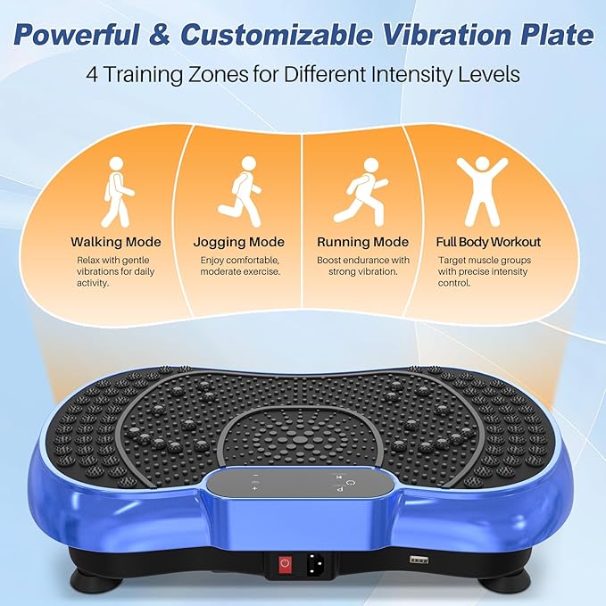 Bigzzia Vibration Plate Exercise Machine for Weight Loss – 100-Speed Platform with Remote & Resistance Bands, 450 lbs Capacity – Quiet Full Body Workout for Lymphatic Drainage at Home