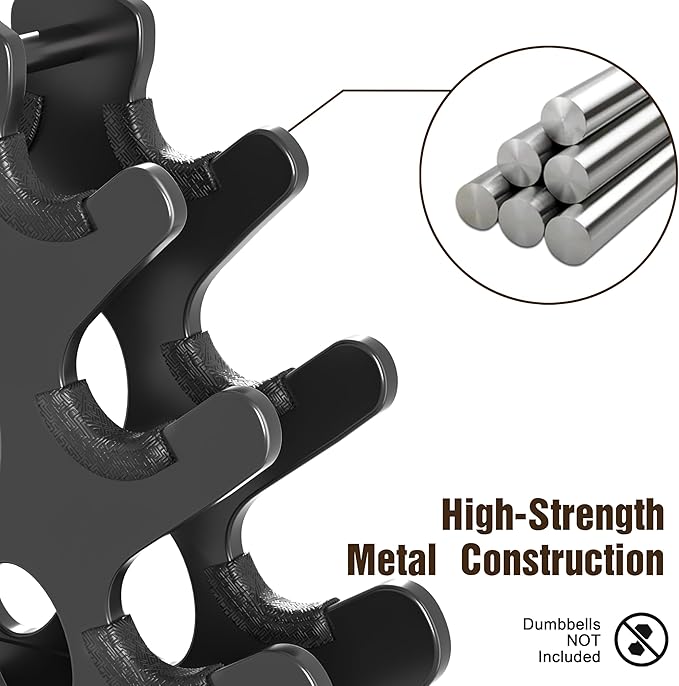 5-Tier | 4-Tier Dumbbell Rack Only Weight Racks For Free Weights Dumbbell Tower (No Dumbbells Rack Only)