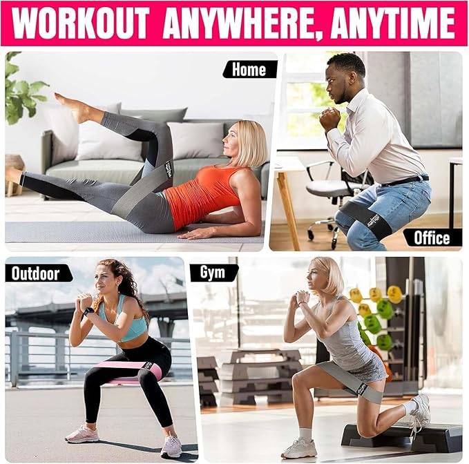 Thick Fabric Booty Bands – Resistance Loop Bands for Glutes & Legs, Home Gym, Pilates & Yoga – JIN BD