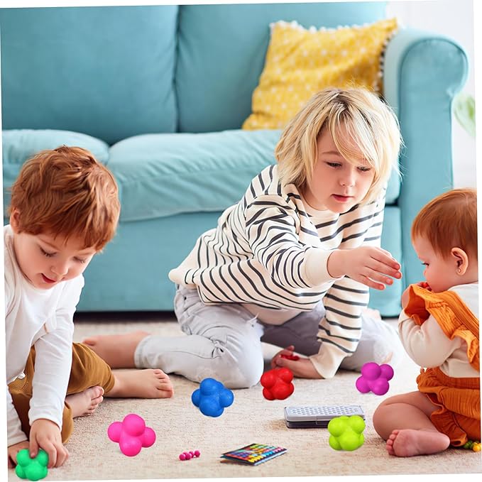 6pcs Fitness Reaction Balls Hexagonal Reflex Balls Goalkeeper Training Sports Exercise Parent-boy Girl Interaction