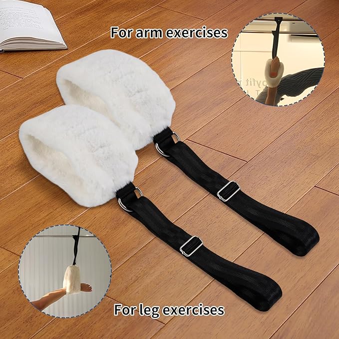 2Pcs Pilates Straps for Reformer,Pilates Reformer Accessories,Adjustable Pilates Fuzzies Straps Plush Cuffs for Pilates Cadillac Reformer,Yoga Pilates Equipment for Home Gym Workou