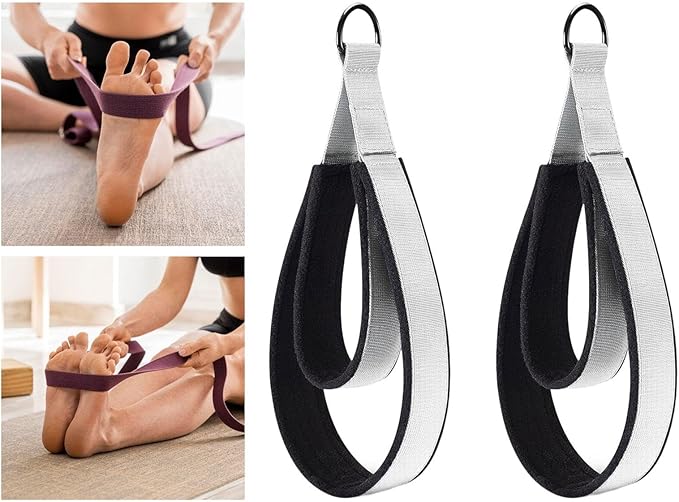 2Pcs Pilates Straps with D Rings for Home Gym Use