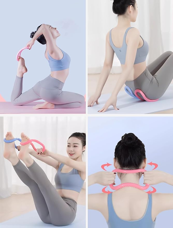 2Pcs Yoga Ring for Leg Calves, Pilates Circle Ring for Back Toning Thighs Abs and Legs, Fitness Rings for Yoga, Pilates, Gymnastics Exercise Workout