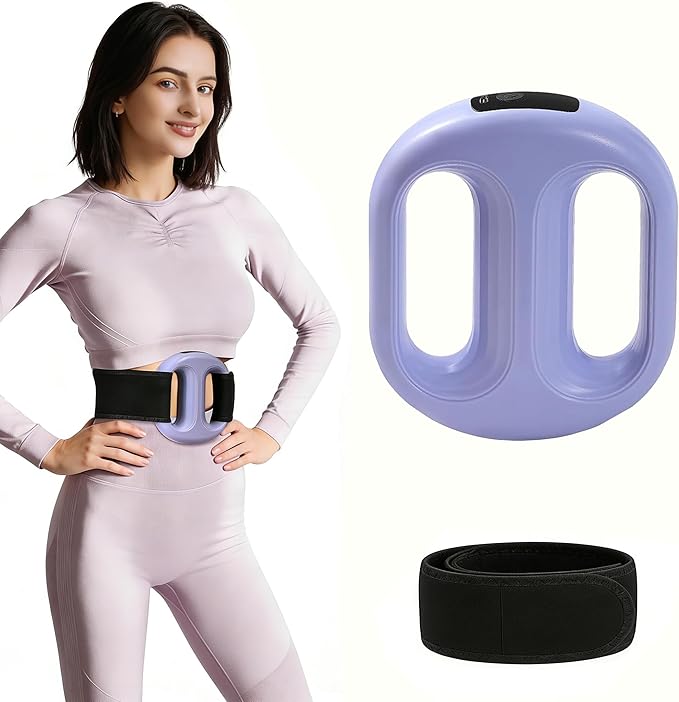 Vibration Plate for Lymphatic Drainage, Handheld Vibrate Plate for Weight Loss, Belly Fat Machine with Belt, Vibrating Platform with 8 Levels, Full Body Fascia Ring for Arm/Leg/Waist in Travel, Work