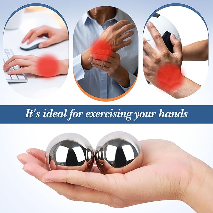 Baoding Balls:Traditional Chinese Balls for Hand Therapy, Hand Exerciser, Finger Exerciser, - for Relieving Office Stress / A Gift for Adults