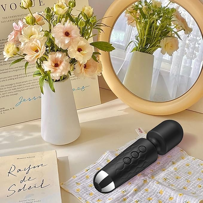 Back Small Bullet Massage for Women - Rechargeable Electric Body Mini Personal Massager - for Foot - Arm Muscle Relaxation (Black)