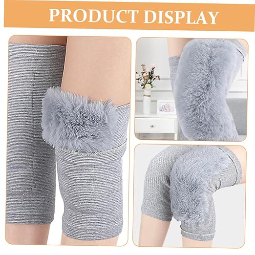 FRCOLOR 1pair Warm Knee Support Sleeve Elastic Knee Wraps for Outdoor Activities Ergonomic Design for Injury Prevention Comfortable and Breathable Material for Cold Weather Use