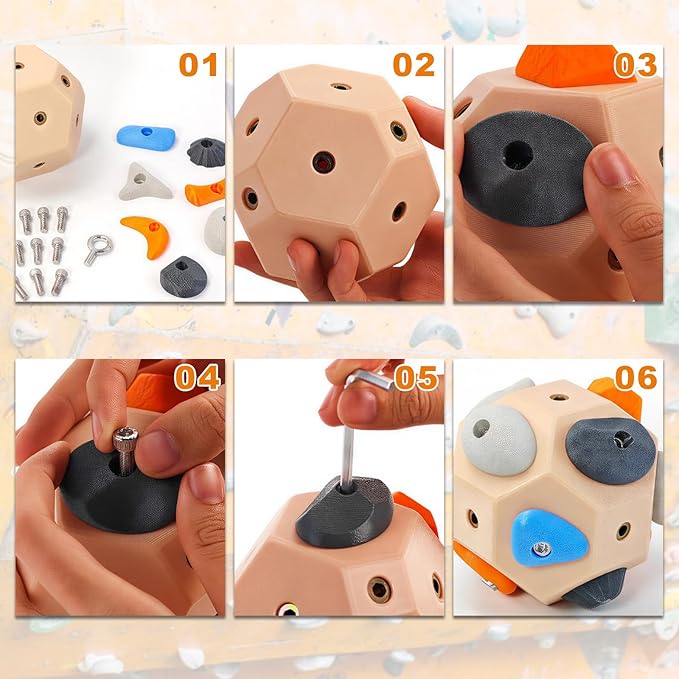 2 PCS Boulder Block,Handcrafted Boulder Block for Climbers,RockClimbing Ball for Finger Strength Training, Strength & Precision Tool, Gifts for Rock Climbers
