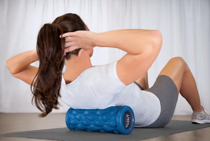 Teeter Massage Foam Roller - Textured for Deep Tissue Muscle Relief to Boost Recovery, Flexibility, Mobility - Back Pain Relief, Sports Massage, Myofascial Release