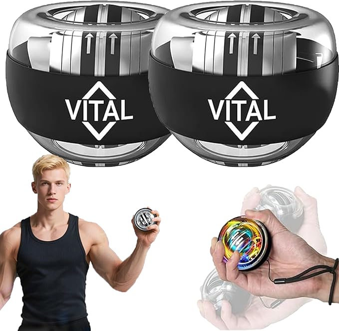 2026 New Wrist Ball, Wrist Ball Exerciser with LED Lights, Auto-Start Gyroscopic Forearm Exerciser, Enhance Grip Strength, Strengthen Arms, Fingers, Bones and Muscles, Joint Relief