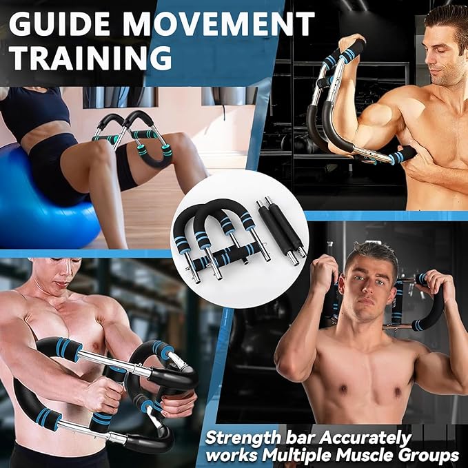 Twister Arm Trainer, 60-100lb Adjustable Power Spring Workout Bar, Arm Trainer for Men/Women, Portable Detachable Design for Home Gym, Arm Chest and Shoulder