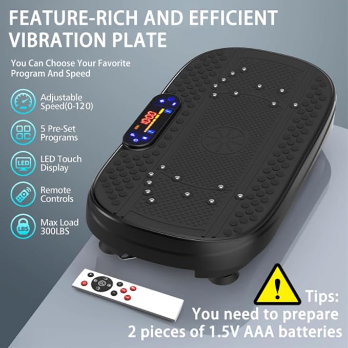 Vibration Plate Exercise Machine,Vibrating Plate for Lymphatic Drainage,Shake Plate for Weight Loss,Full Body Vibration Platform Machines for Women Men Exercise