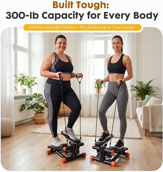 NEWBULIG Mini Stepper for Exercise at Home Stair Step Machine for Indoor Fitness Portable Home Gym Stepper for Full Body Workout 300lb Weight Capacity