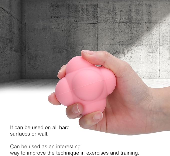 Silicone Bounce Reaction Ball HighDensity Portable HandEye Coordination Speed Reflex Training Ball for Athletes Kids Adults Sports Enthusiasts 7cm (Strawberry Color)