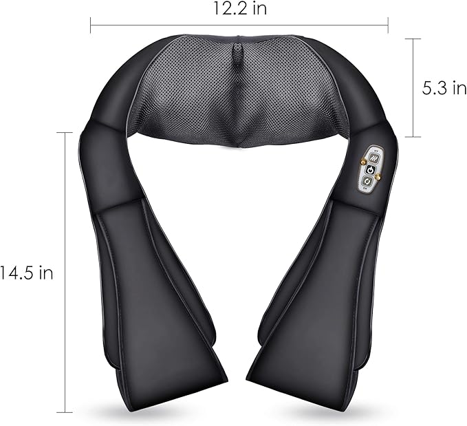 COMFIER Shiatsu Neck and Shoulder Massager,2025 Christmas Gifts for Mom Dad,White Elephant Gifts for Adults,Deep Kneading Massage Pillow with Heat, Back Massager, Pillow Massage, Black