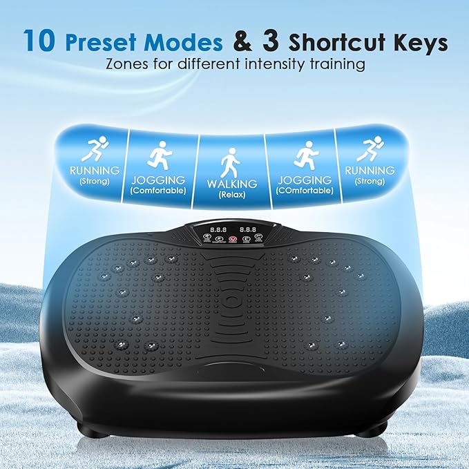 Vibration Plate Exercise Machine - Whole Body Workout Vibration Platform Lymphatic Drainage Machine for Weight Loss Home Fitness with Resistance Bands Remote