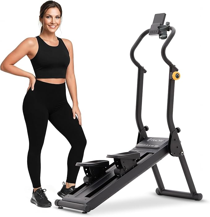 Upgraded Magnetic Stair Stepper for Home, 16-Level Adjustable Resistance up to 77LBS, with Cup Holder & Bluetooth APP, Folding Compact Cardio Climber, 350LBS Capacity