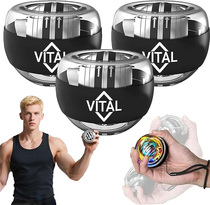 2026 New Wrist Ball, Wrist Ball Exerciser with LED Lights, Auto-Start Gyroscopic Forearm Exerciser, Enhance Grip Strength, Strengthen Arms, Fingers, Bones and Muscles, Joint Relief