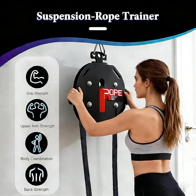 Endless Rope Trainer, Suspension Pulley Cable Machine with Adjustable Resistance, Pull Rope Fitness Training Equipment, for Physical Training