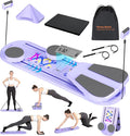 Pilates Board, Foldable Pilates Reformer, Multi-Purpose Pilates Board for Home Workout, Portable Pilates Equipment for Full Body Workout, Fitness, Exercise, Violet Grey