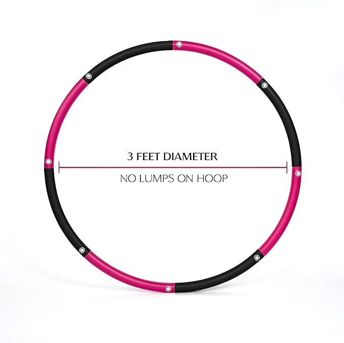 Exercise Fitness Hoop for Adults - Easy to Spin, Premium Quality and Soft Padding Weighted Hoop - Detachable Hoops for Home & Gym Workouts
