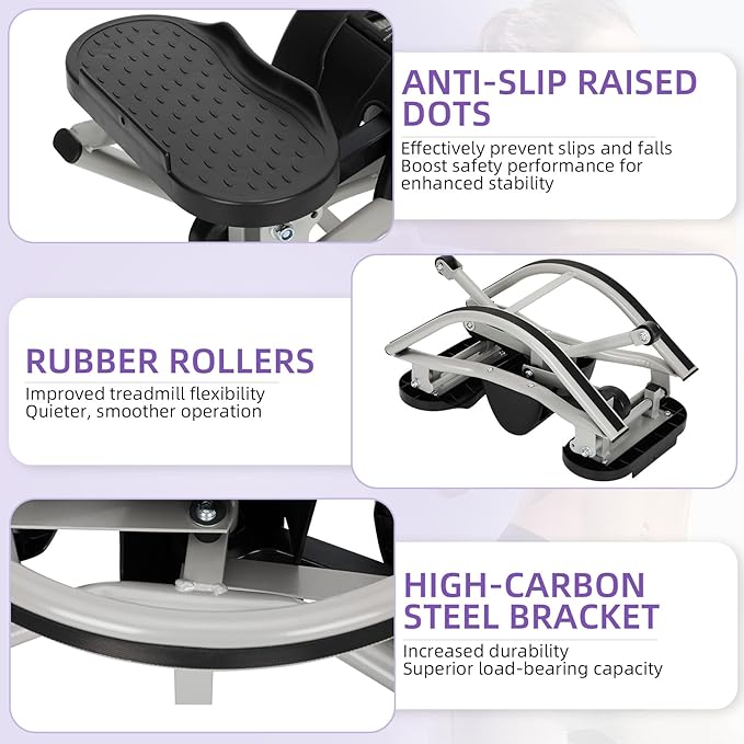 Rock Stepper Side to Side, Rocking Fitness Stepper Home Workout Machine with Resistance Bands for Full Body Workout, for Exercise at Home