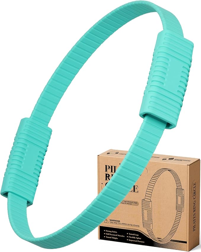 Pilates Ring, Silicone Magic Pilates Rings, Lightweight & Durable Flexible Fitness Circle Exercise Equipment for Toning Arms, Thighs,Legs, Core,Yoga & Physical Therapy