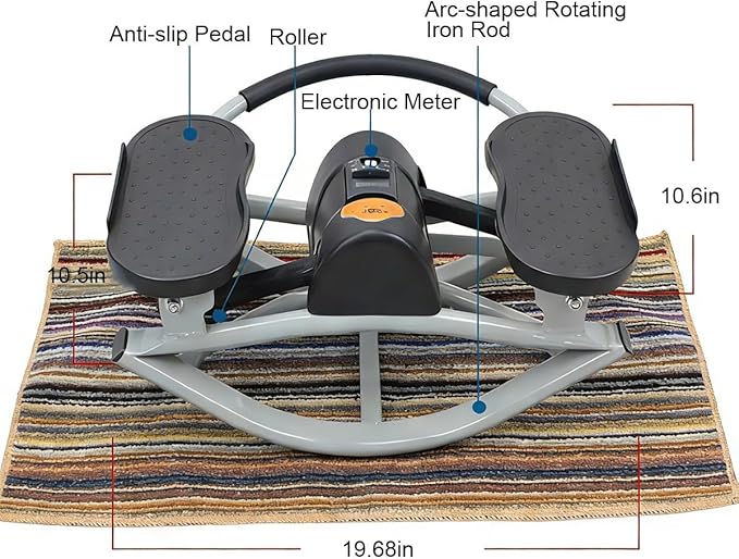 Rock Stepper with Digital Display, Mini Rocking Stepper Machine, Lateral Rock Fitness Home Workout Machine for Legs & Glutes Abs, Low-Impact for Knees and Joints