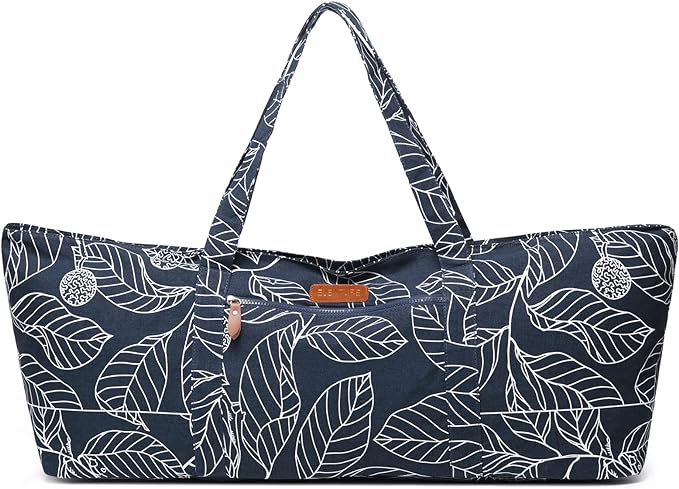 Large Yoga Mat Bag for Women Men, Travel Gym Bag for Pilates Office Beach Workout, Yoga Mat Tote Carrier with Mat Strap for 1/4" 1/2" Thick Exercise Yoga Mat