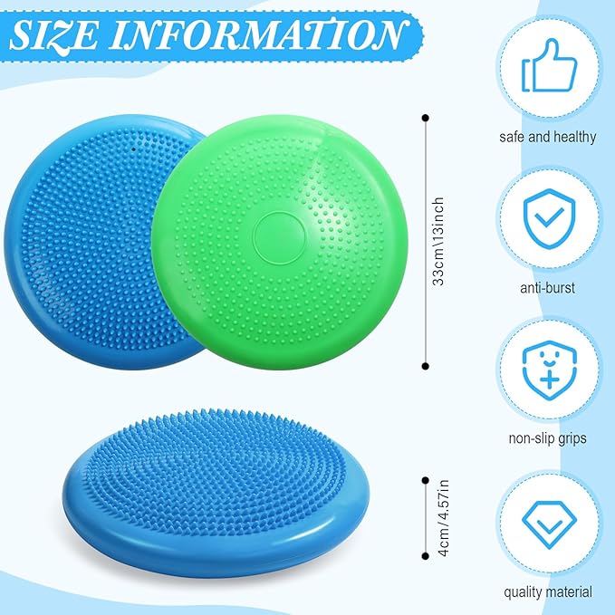 Libima 8 Pcs Wiggle Seat for Sensory Kids Flexible Wobble Cushion Non Slip Balance Disc for Adults Core Strength Physical Exercise Improve Posture School Home Office