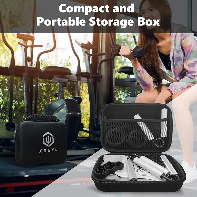 Professional Hand Grip Strengthener Trainer Kit, 50-175LB Metal Hand Gripper with 2 Finger Stretcher & 2 Grip Ring Wrist Foream Strengthener Exercise Workout Trainer for Pro Beginner Professionals