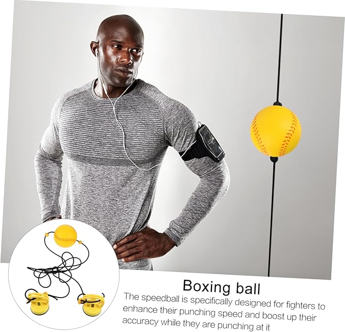 Toyvian 1Pc Professional Boxing Reaction Ball High Elasticity Training Accessory Durable PU Suction Cup for Speed Training and Coordination Skills Random Color