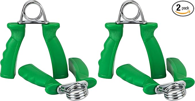 CanDo Hand Grip Exerciser Pair-Green, Medium (Pack of 2)