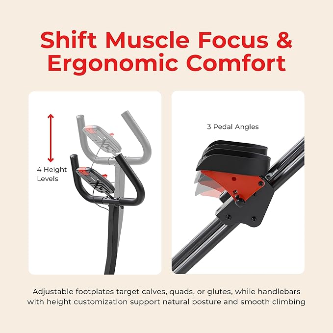 Sunny Health & Fitness Stair Stepper w/Handlebar, Extended Step Range Climber Machine for Legs, Core and Glute Workouts, Connection with Free SunnyFit App