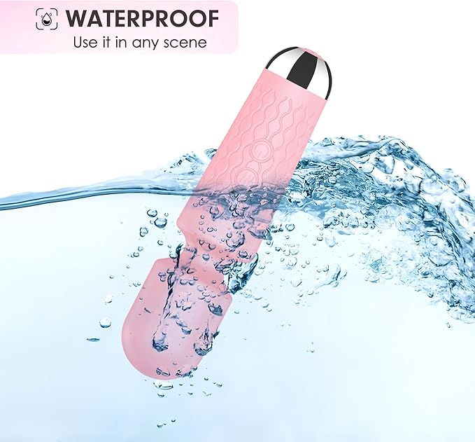 jtffe Handheld Cordless Massager - 20 Speeds & 8 Modes, Quiet Waterproof Vibrating Wand for Neck Back Pain Relief & Muscle Recovery (Pink)