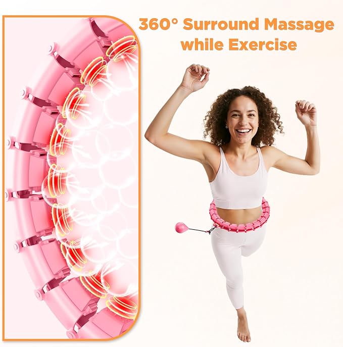 Weighted Hoop Fitness Circle – 32 Detachable Segments, 65-Inch Plus Size, Efficient Home Fitness and Weight Loss for Adults & Women