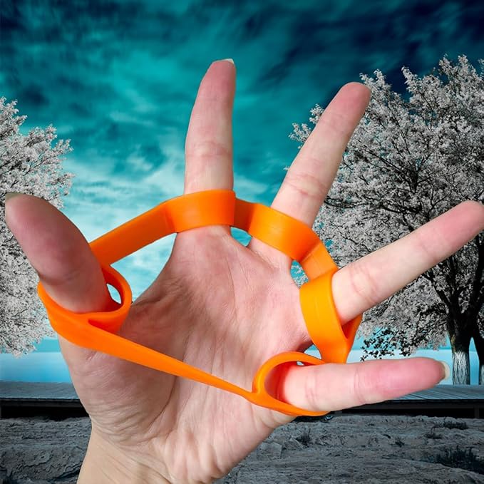 6-Pack Finger Strengthener, 3 Resistance Levels Silicone Finger Exerciser, Grip Strength Trainer for Hand Therapy, Fitness & Daily Training
