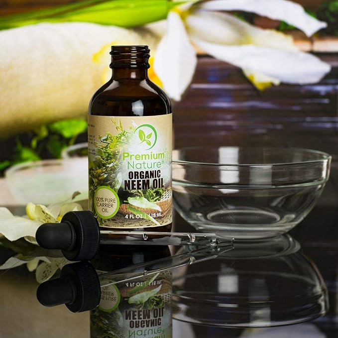 Organic Neem Oil for Skin and for Hair 100% Pure Cold Pressed Neem Oil for Essential Oil Mixing Massage Oils Nem Oils Spray for Indoor Plants 4 oz
