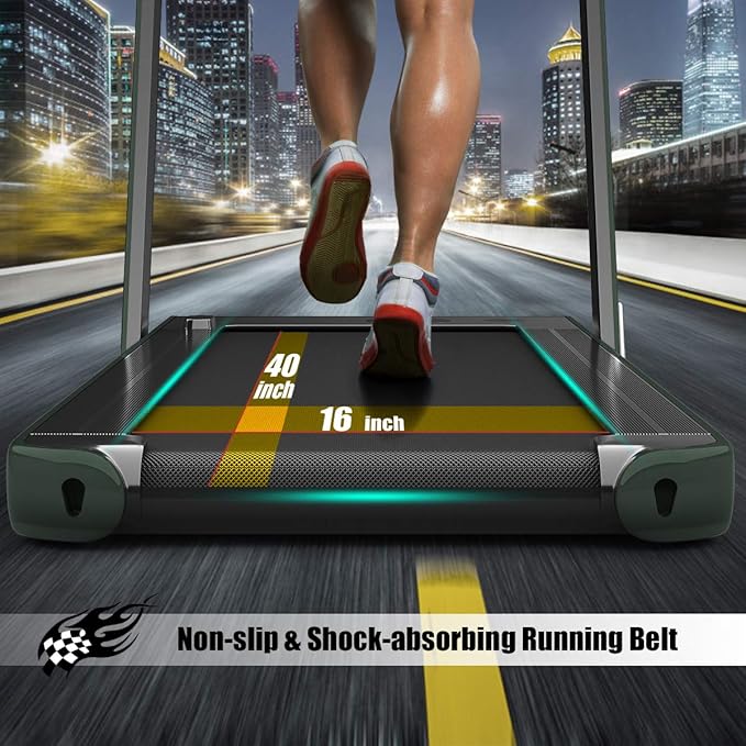 Goplus 2 in 1 Folding Treadmill with Dual Display, 2.25HP Superfit Under Desk Electric Pad Treadmill, Installation-Free, Blue Tooth Speaker, APP Control, Remote Control, Walking Jogging for Home