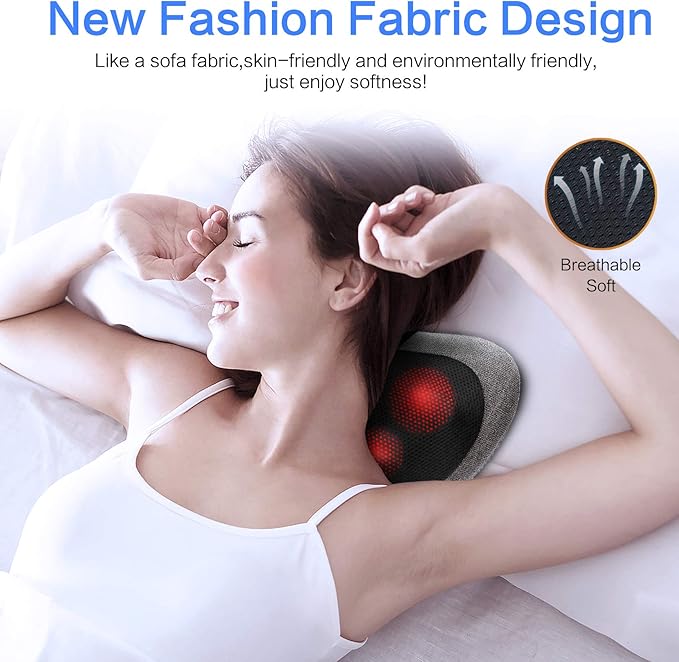 Papillon Shiatsu Back Massager with Heat, Deep Tissue Massage Pillow for Neck,Shoulder,Foot & Lower Back Pain Relief,Electric Kneading Massager for Home, Office, Car-Gifts for Mom, Dad, Men, Women