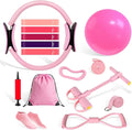 Pilates Kit for Women, 15-Piece Ultimate Pilates Set with Pink Pilates Ring, Ball, Resistance Bands & Essentials - Premium Home Workout Equipment for Full Body Sculpting & Toning, Beginner to Pros