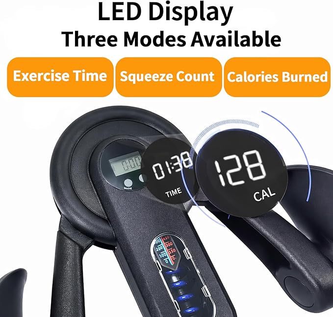 Thigh Trainer, 0–132 lb Adjustable Kegel Exerciser with LED Display, Pelvic Floor Muscle Exercise Device for Men and Women