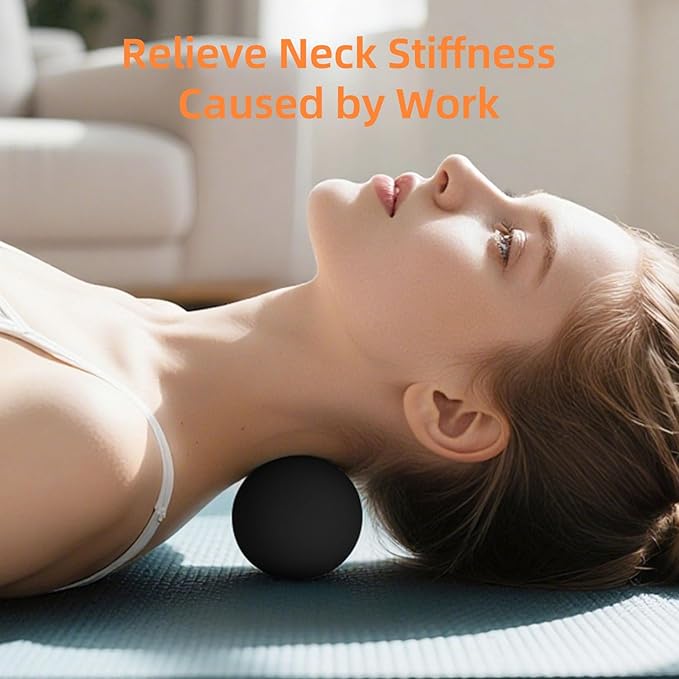 Massage Lacrosse Balls for Myofascial Release, Trigger Point Therapy and Yoga Therapy, Foot Massage Ball to Relieve Plantar Fasciitis Black