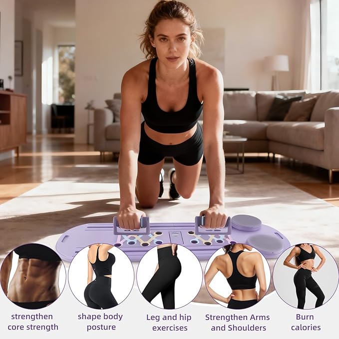 Pilates Board Foldable Pilates Reformer, 12-in-1 Multifunctional Portable Pilates Reformer Set