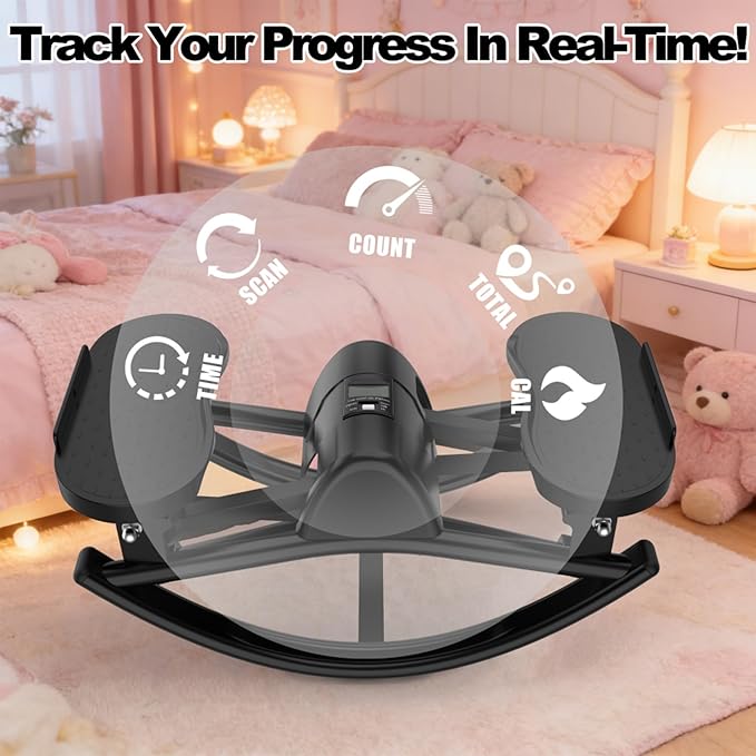 Rocking Stepper,Rock Stepper Side to Side,Step Rocker Machine with Resistance Bands & Anti-Slip Mat and LCD Monitor, Professional Mini Steppers for Exercise at Home