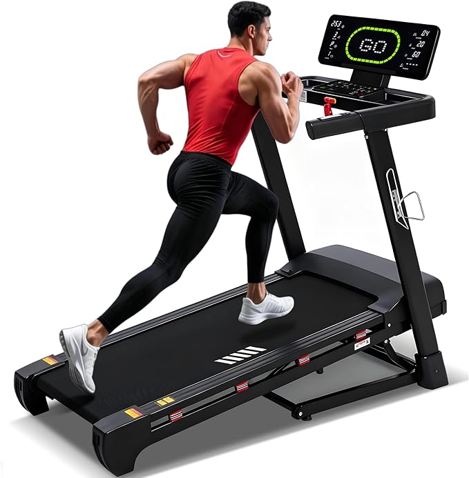 Heavy Duty Treadmill for Home, 20-Level Auto Incline Treadmill, 500 LB Capacity, 20" Wide Deck, 0.6-12 MPH, 4.5 HP, LED Display, Bluetooth Speaker & App