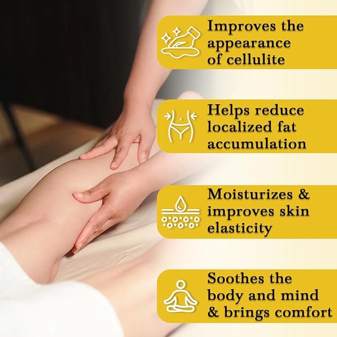 Anti Cellulite Massage Oil with Massager, Collagen and Stem Cell Skin Tightening Oil Natural Cellulite Remover Therapy Oil for Cellulite & Stretch Mark(Anti Cellulite Massage Oil Kit)