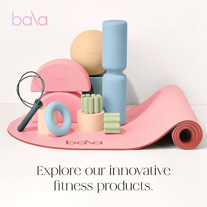 Bala Pilates Ball, Non-Weighted Exercise Ball - Small 8" Yoga Ball for Barre, Stretching, Strength & Core Training - Workout Accessory with Mini Pump for Home Gym & Fitness Routines - 100% PVC